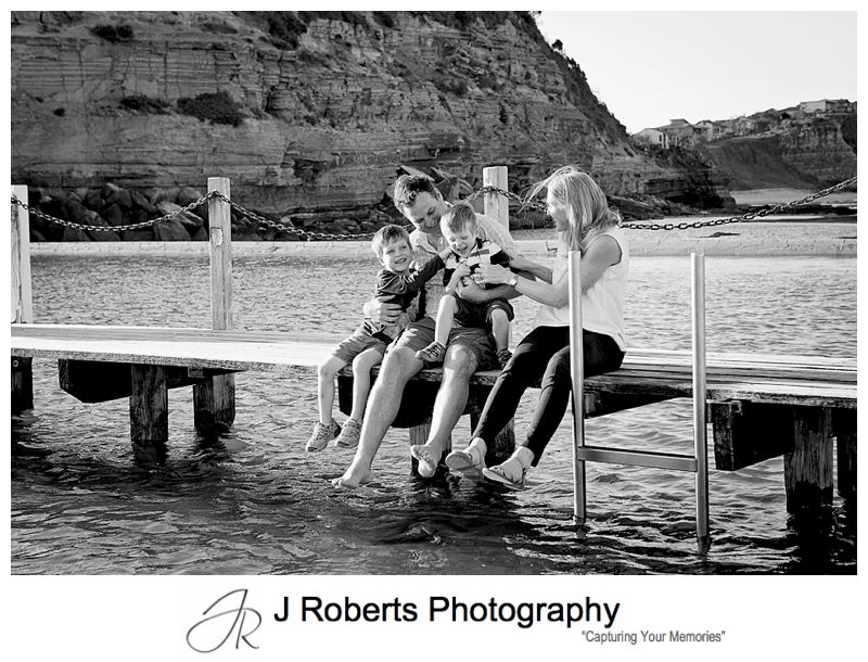 Family portraits with past wedding clients at the same location North Narrabeen Beach